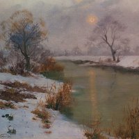 A tatai Fényes-patak télen / Fényes Brook in winter, Tata (1955 ?) 